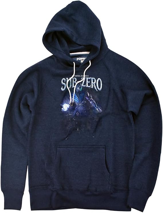 Popfunk Mortal Kombat Sub-Zero Unisex Adult Slim Fit Pull-Over Heather Hoodie