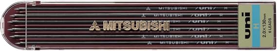 uni Uni Drop Holder Type Pencil Lead, 2.0mm, H (ULNH)