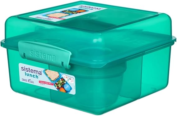 Sistema Lunch Cube Max with Yoghurt Pot, 2 L - Assorted Colours