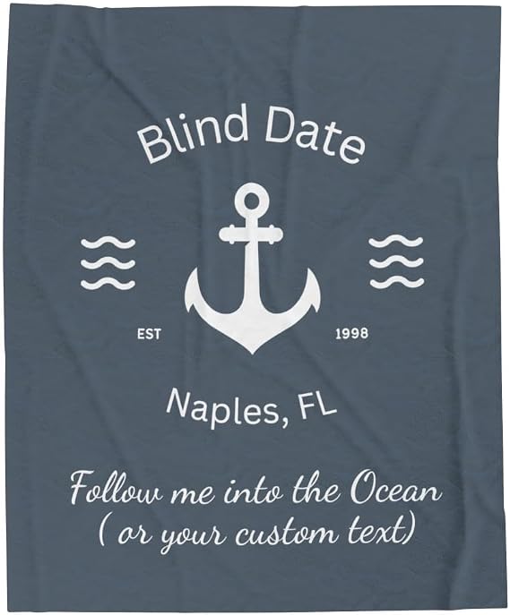 Custom Nautical Throw Blanket, Anchor Blanket, Personalized Boat Name Blanket, Yacht Captain Gifts Accessories Coastal Decor Boat Bedding Beach Lake House Gift Gray