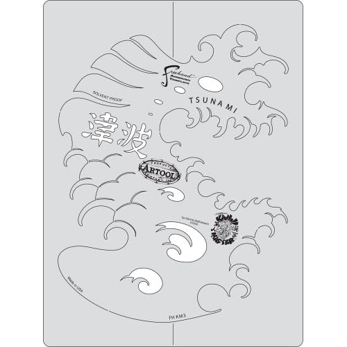 Artool Freehand Airbrush Templates, Kanji Master Tsunami