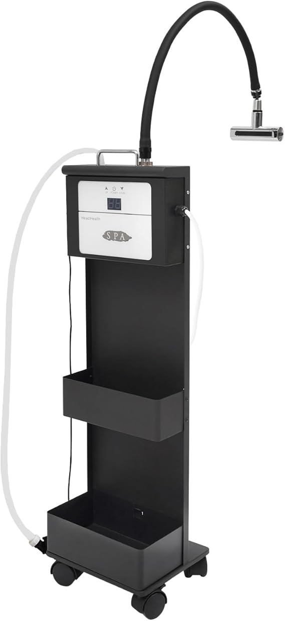 DNYSYSJ Head Spa Equipment, Professional Beauty Salon Equipment with Water Circulation, Portable Shampoo Bowl Tools Waterfall Basin for Scalp Care, Mobile Hair Washing Station for Barber Shop (G400)