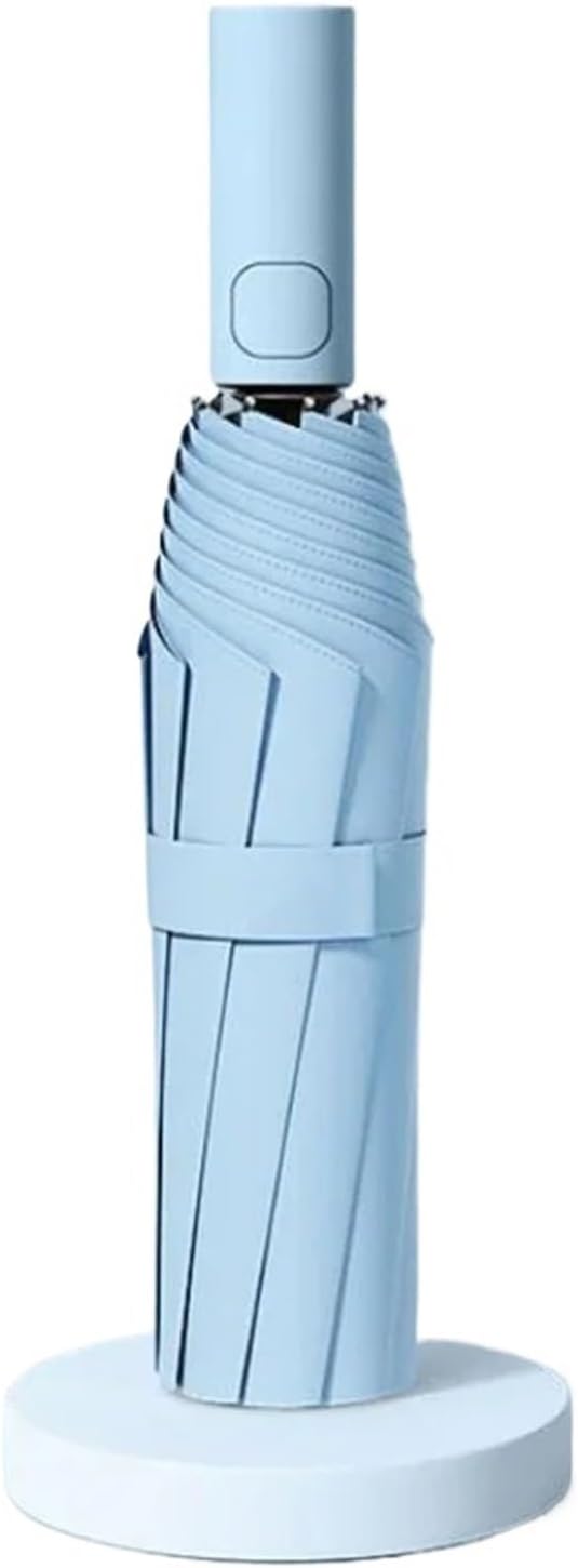 24 Bone Folding Umbrella Fully Automatic Double Bone SPF 50 Rain Resist Strong Wind Resitance Umbrella(Sky Blue)