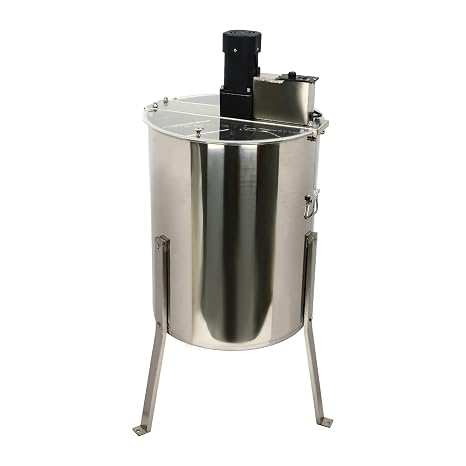 220V 140W Electrical Honey Extractor 4/8 Frames Honey Spinner Extractor Stainless Steel Beekeeping Extraction 370RPM Honeycomb Drum Spinner With Lid Removable Transparent Bucket Beekeeping Equipment