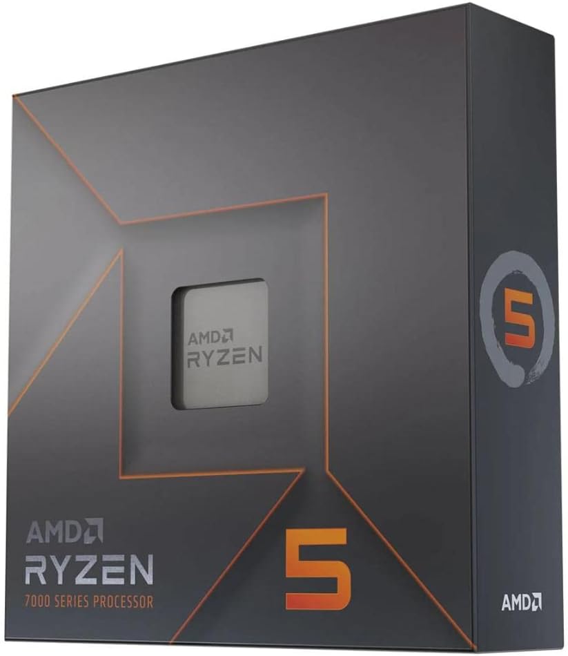 AMD Ryzensets 5 7600X Processor integrated radeon graphics, 6 cores12 threads, 105W TDP, AM5 socket, 38MB cache, up to 5.3 GHz max boost, no cooler