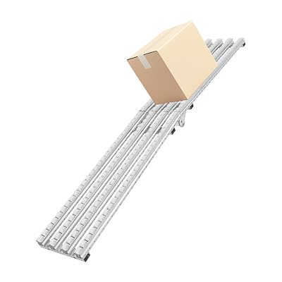 Collocatable Conveyor Roller 12W x 79L, Foldable Unpowered Gravit-y Conveyor Belt Tabl with Four Rows of Wheels, Unloading Conveyor Slide Rail Ramp for Warehouse Freight Handling