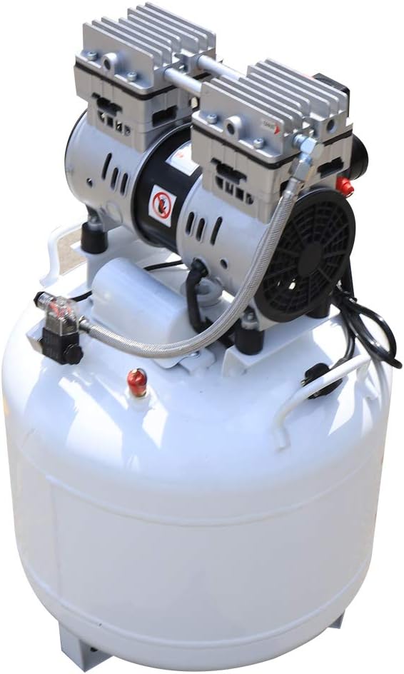 40L 750W Portable Dental Air Compressor, Electric Quiet Dental Air Compressor, Oil Free Oilless Air Compressor Dental Chair Device, 165L/min