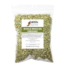 4oz Dried Mexican Oregano. Perfect for Taco Seasoning, Tamales, Meats, Enchiladas, Cheese, Salads. Rich Flavor Spices for Mexican Recipes. Heat-Sealed Resealable Bag by 1400s Spices