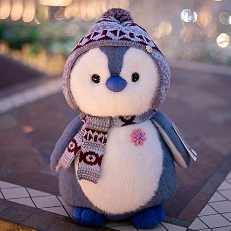 Soft Cartoon Penguin Plush Toy, Ocean Aquarium Penguin Theme Gift,Blue