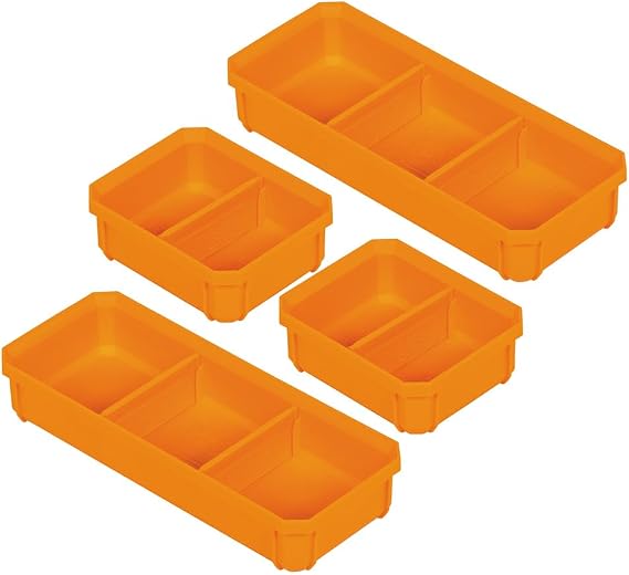 Klein Tools 54810MB MODbox Replacement Bins, Full or Half-Width Modular Storage for Short Component Boxes, Small Parts Organizer, 4-Pack