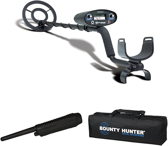 Bounty Hunter TK4 Tracker IV Metal Detector with 8-inch Waterproof Coil & Metal Detector Pinpointer, Handheld, Black & Bounty Carry Bag Black
