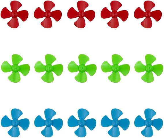 30PCS Model Boat Motor Propellers 2mm Shaft Propellers with 4-Blades 40mm Fan Shape Propellers for Motor RC Boat Ship RC Airplane DIY Model Toy Parts (Mix Color1)
