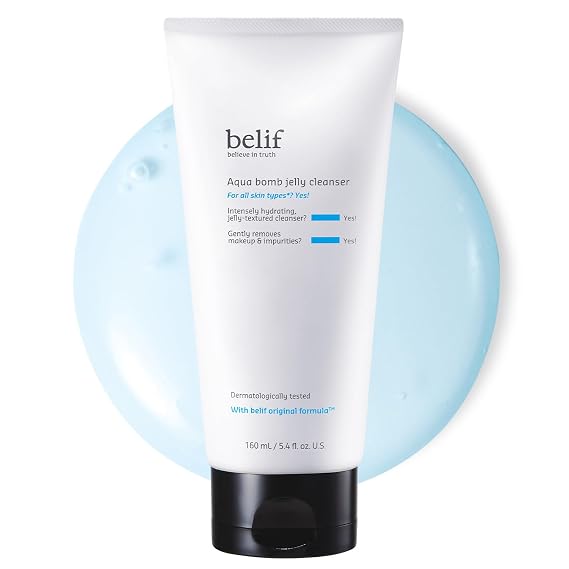 belif Jelly Hydrating Deep Cleanser Low pH Mild Gel-to-Foam Face Wash for Daily Deep Pore Cleansing, Hydrating and Refreshing for All Skin, Korean Skincare, (5.4 fl.oz., New Formula)
