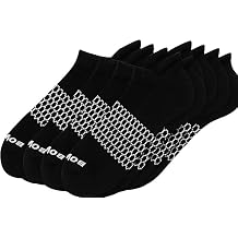 BOMBAS Solid Ankle Medium Socks, (6 Pairs) Black Ankle Medium Socks, Medium 8-10,5