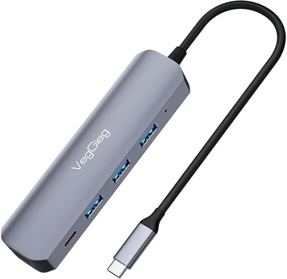 VegGieg Type-C to HDMI Type-C PD 2*USB 2.0 + USB 3.0 Çoklayıcı Dönüştürücü Hub
