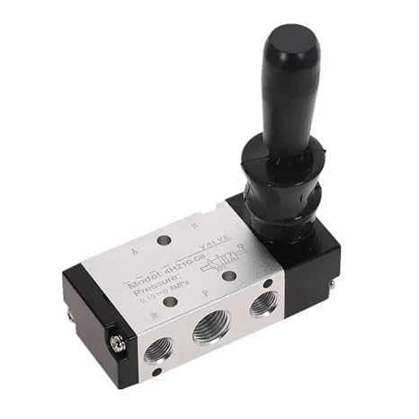 4H210-08 5/2 Way Hand Lever Operated Control Pneumatic Manual Valve W Muffler and Quick Fitting Select Lucky(4H210-08)