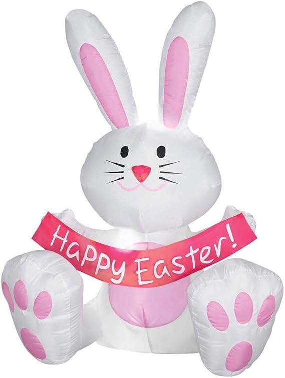 3.5 Foot Happy Easter Bunny Airblown Inflatable