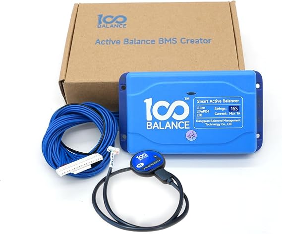 100Balance Hardware 1A Active Balancer 3S Equalizer for Lifepo4 or Li-ion Lithium Battery Group BMS Energy Transfer Board with Blue ABS Case