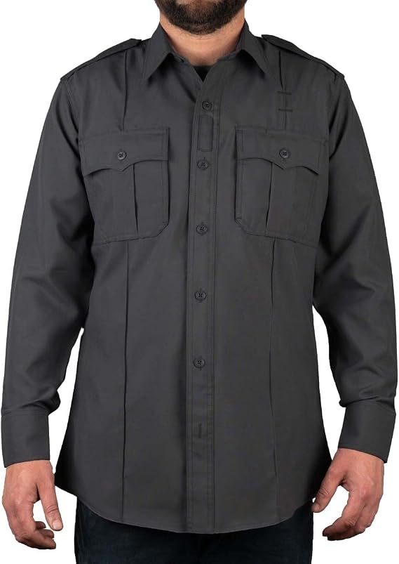 First Class 100% Polyester Short & Long Sleeve Zippered Uniform Shirt 4 Pocket Hidden, Law Enforcement BDU Zipper Closure.