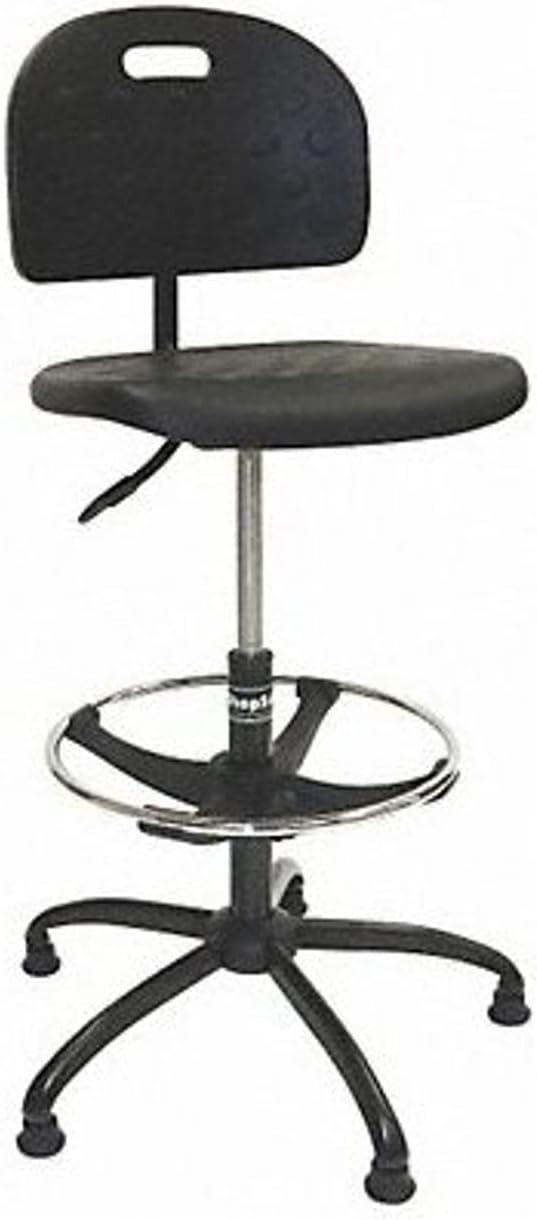 1010275 Work Stool with Polyurethane Seat, Back and Foot-Ring, 300-Pound Capacity