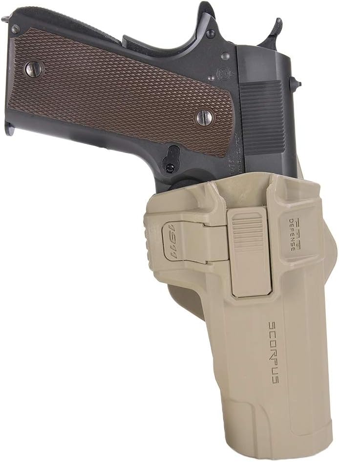 Fab Defense Scorpus MX Holster colt1911 Right LV2 Swivel, tan