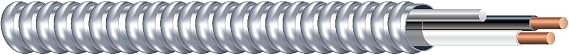 Southwire 68580022 50-foot 12-gauge 2線コネクタタイプMC電線管、アルミニウム