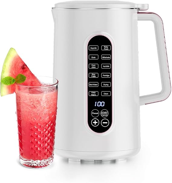 MACOLAUDER Soy Milk Maker, Soup Maker, Rice Maker, Mixer, Fully Automatic Soy Milk Machine