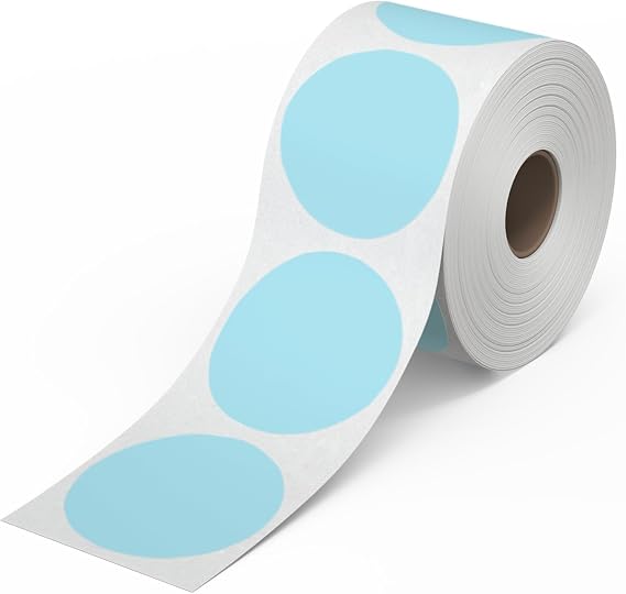 Rollo 2 Inch Circle Thermal Labels - 1,000 Round Sticker Labels (Blue) | Multi-Purpose 2x2 Direct Thermal Printer Stickers, Roll of Round Labels, Print Clear & Sharp, Wide Compatibility