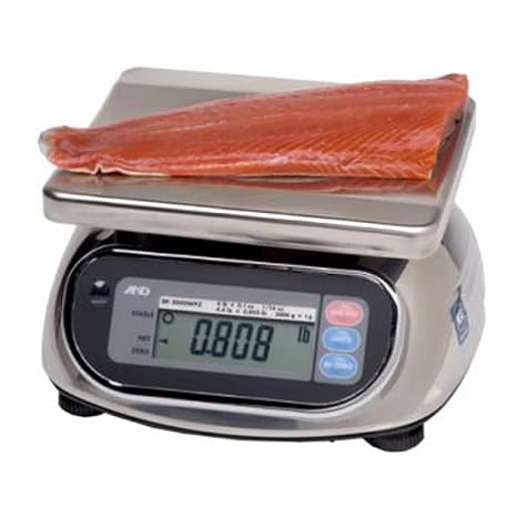 A&D Engineering SK-1000WP Series SK-WP Stainless Steel Washdown Scale, NTEP Approved, 1000g Capacity