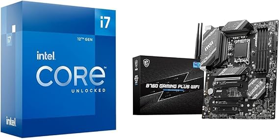 Intel Core i7-12700K Gaming Desktop Processor + MSI B760 Gaming Plus WiFi Gaming Motherboard