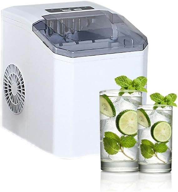Home Ice Maker, Portable Countertop Ice Maker, 9 Pieces Ice Maker in 6 Minutes, Self-Cleaning Ice Maker with Ice Scoop and Basket, Low Noise Operation