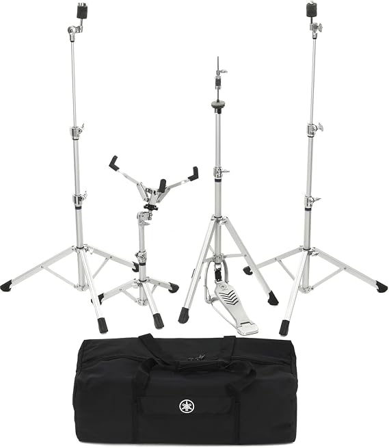 Yamaha Lightweight Premium HW-3, 4-piece Crosstown Hardware Pack, Hardware Every Gigging Drummer Must Have | Includes 2 Cymbal Stands, 1 Hi-Hat, 1 Snare Plus Padded Carrying Case, Lightweight Aluminum, ~17 Lb, (4 Piece)