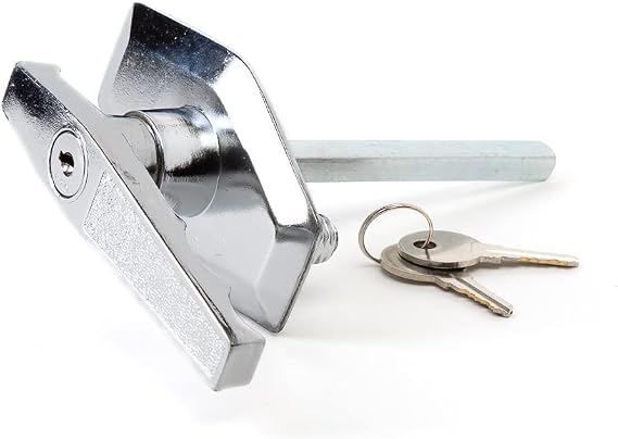 Garage Door Handle with Lock - Wayne Dalton Garage Door Parts - Keyed Outside Lock Handle with 2 Keys - Compatible Garage Door Locks with Keys - Shaft Not Threaded - 5-1/2" Handle