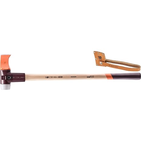 Halder Simplex Splitting Maul 3007.160 - Carbon Steel Splitting Insert, Superplastic Insert, Cast Iron Housing with Handle Protection Sleeve, Varnished Wooden Handle, 60mm, 9 lbs.