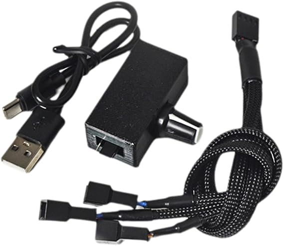 PWM Speed Controller 12V 4Pin PWM Fan Governor USB TYPE-C Power Supply DIY Watercooling Cooler with 1 to 3 Adapter Cable