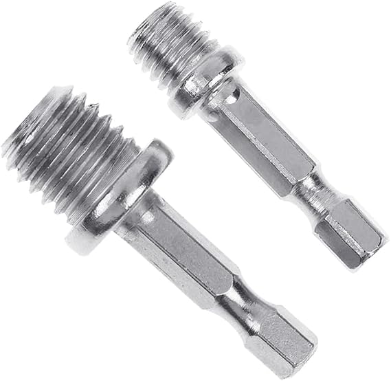2Pcs/Set Hexagonal Drill Adapter M10+M14 Wood Splitting Tools Electric Wrench Adapt Your Power Drill to High Torque Quick Connect Chuck for Impact Driver 1/4 Adapter