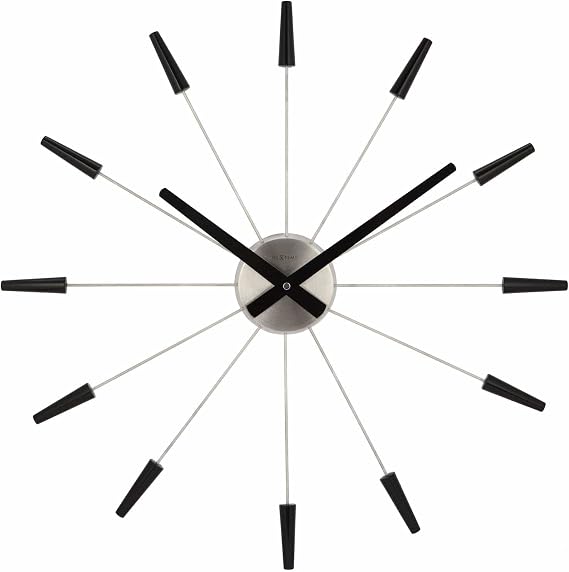 NeXtime Plug Inn Wall Clock, Silver/Black