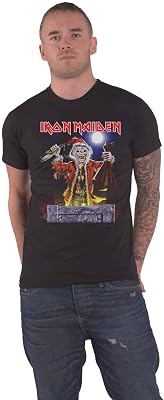 Iron Maiden T Shirt No Prayer For Christmas Band Logo Official Mens Black