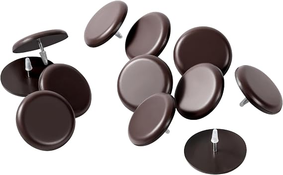 Furniture Glides Sliders-Furnigear PTFE (Teflon) Chair Leg Movers Sliders for Carpet Surface - Move Your Furniture Easily & Safely - Best Floor Protector (1-1/2", Brown-12pack)