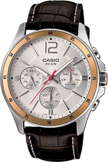 Casio Enticer Chronograph White Dial Men's Watch - MTP-1374L-7AVDF (A835)