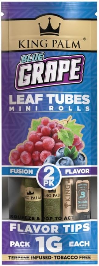 King Palm Mini Rolls - Blue Grape - Leaf Rolls - 2 Per Pack