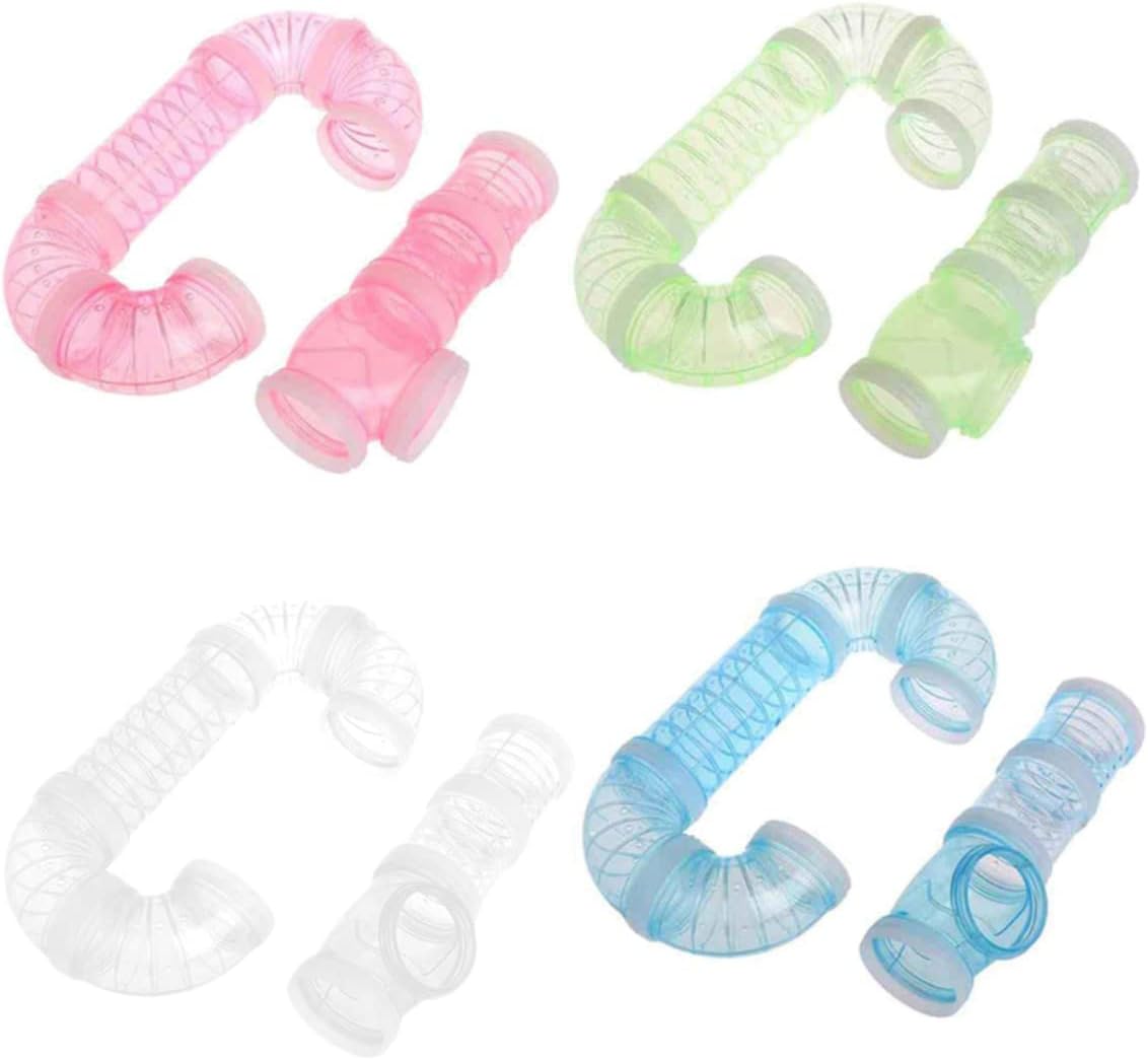Mipcase 2pcs Hamster Accessories Plastic Tube Tunnel Exercise Safe Expand Cage Space