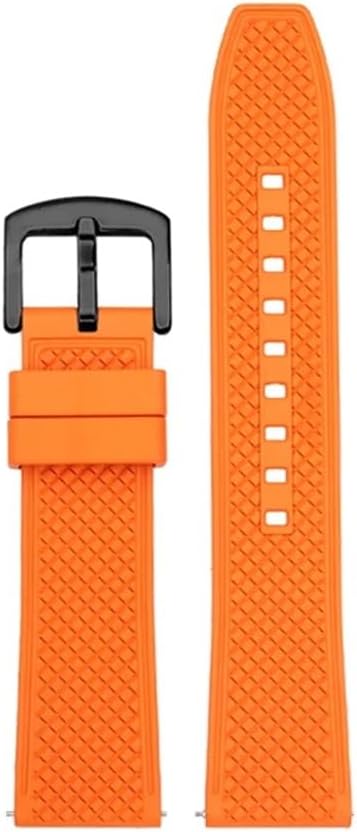 For CIGA Design Xijia Watch X Series Hime Z Gorilla MY Mike Yang U Blue Planet Fluoro Rubber Strap 22mm Silica Gel Watchband(Orange bk)