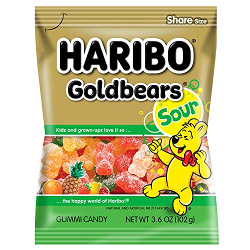 Haribo Gummi Candy, Sour Gold Bears, 3.6 ounce Pack of 12