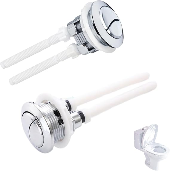 Toilet Flush Button,Toilet Push Button Flush Replacement,Silver Metal Drain Valve Buttons,Easy Install Commode Activator,ABS Cistern Flushing Buttons Pusher for Siamp for Optima for Twyford Vitra