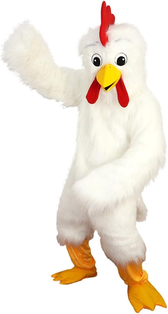 White Eagle Bird Chicken Cartoon Costume Mascot Plush with Mask for Adult Cosplay Party Halloween Dress Up