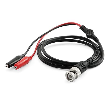 1-Pack Oscilloscope Accessories BNC Male Plug Q9 Connector to Dual Alligator Clips Oscilloscope Probe Test Leads