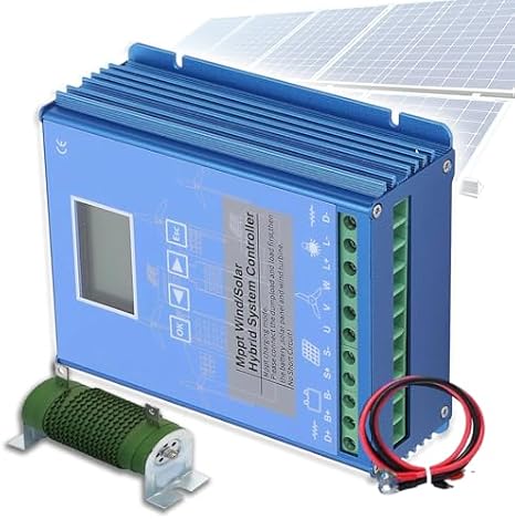 Wind Turbine Horizontal Generator Kits Charge Batteries Vertical Axis Controller Generation,12000W MPPT Charge Controller for Wind Turbine & Solar Hybrid System 48V Auto Regulator with Dump
