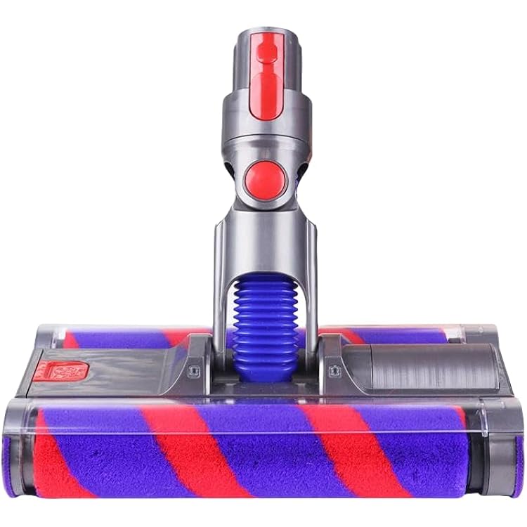 Soft Double Roller Brush Floor Head with LED Headlights for Dyson V7 V8 V10 V11 Vacuum Cleaners Parts Rotatable