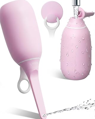 Foldable Flip-Top Peri Bottle for PostpartumPerineal Care,400ml Leakproof Portable Bidet for Feminine Hygienea,BPA-Free,Hook Ring Design Handheld Bidet Sprayer for MenWomenBabyPink